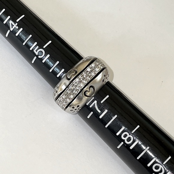 Solid Heavy Real 14K REAL White Gold Modern Hearts Flowers Bold Ring - Picture 12 of 17